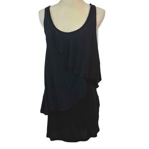 Zara‎ Trafaluc Womens Medium Layered Top Racer Back Distressed Hems Tank  Dress